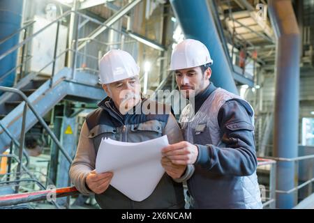 industrial engineers having a discussion Stock Photo