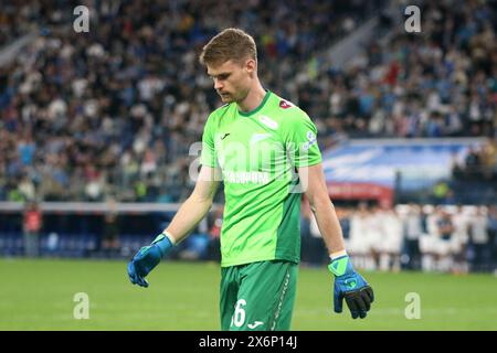 Saint Petersburg, Russia. 15th May, 2024. Denis Adamov (C) of Zenit seen in action during the Russian Cup 2023/2024 football match between Zenit Saint Petersburg and CSKA Moscow at Gazprom Arena. Final score; Zenit 0:0 CSKA (5:4, penalty shootout), Zenit has reached the superfinal of the Russian Football Cup. (Photo by Maksim Konstantinov/SOPA Images/Sipa USA) Credit: Sipa USA/Alamy Live News Stock Photo