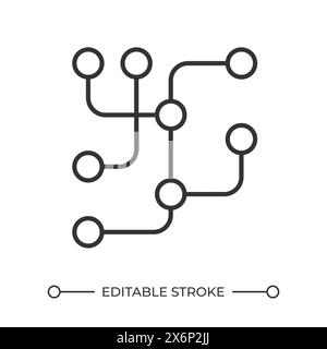 Metro network map linear icon Stock Vector