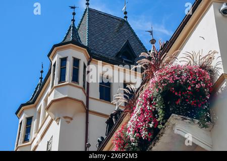 City center of Bolzano, a city in the South Tyrol province of north Italy Stock Photo