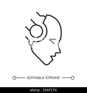 Robot head linear icon Stock Vector