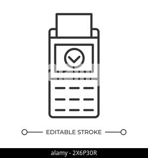 POS terminal linear icon Stock Vector