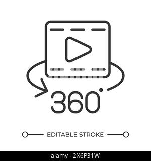 Virtual cinema linear icon Stock Vector