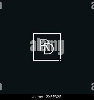 Creative Logo for Initials RD in Monogram Style - Vector Template for Initial Letter R and D Stock Vector