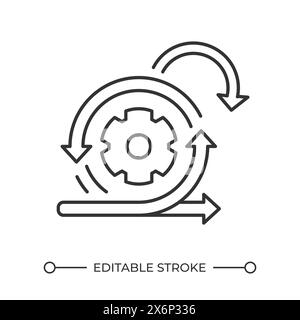 Agile development linear icon Stock Vector