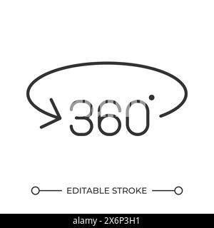 360 degrees angle linear icon Stock Vector