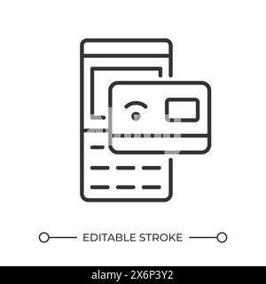 Contactless payment linear icon Stock Vector