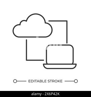Cloud storage linear icon Stock Vector