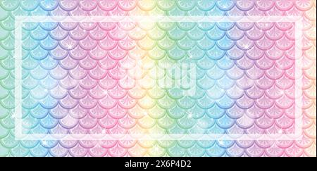 Vibrant, rainbow-colored mermaid scale design Stock Vector