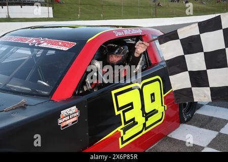Delaware, Canada. 10th May, 2024, Delaware Speedway opens the doors for the 72nd season opener. Super Stocks Driver David McCullough (39) from Glencoe Stock Photo