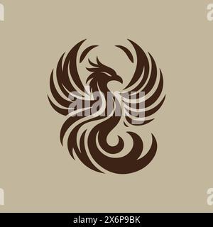Elegant Phoenix Bird Logo Design: Timeless and Majestic Symbolism for a Distinguished Brand Identity Stock Vector