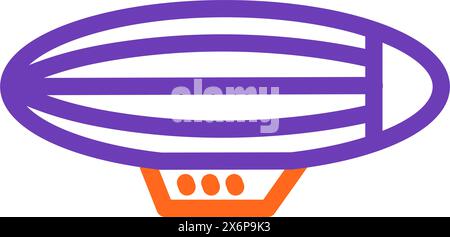 Modern Airship Icon Flat Vector Stock Vector