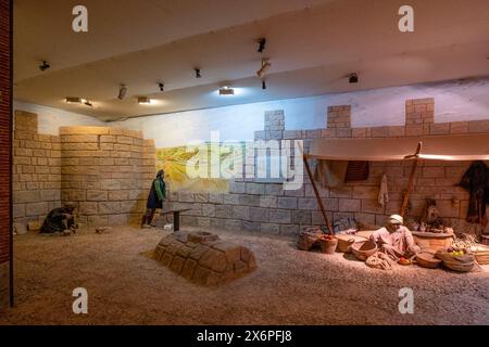 recreation of the Arab village, Aula archaeologica, Medinaceli, Soria, autonomous community of Castilla y León, Spain, Europe. Stock Photo