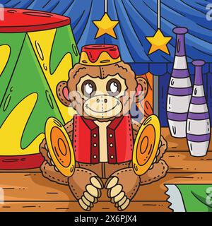 Circus Monkey Cartoon Colored Clipart Illustration Stock Vector Image ...