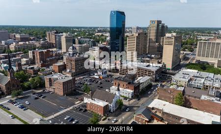 Aerial view of Lexington, KY: A vibrant city known as the ''Horse Capital of the World'', home to renowned racecourses and esteemed universities. Stock Photo