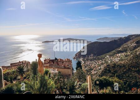 The Jardin botanique d'Eze, a botanical mountaintop garden located in Eze, on the French Riviera Stock Photo