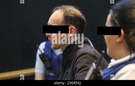 Mons, Belgium. 16th May, 2024. The accused Monseu pictured during the jury constitution session at the assizes trial of Monseu, before the Assizes Court of Hainaut Province in Mons, on Thursday 16 May 2024. Monseu is accused of the murder of Jean-Pierre Van Rockeghem (66) on 10 June 2021 in La Louviere, stabbing him to death and setting his house on fire afterwards. BELGA PHOTO VIRGINIE LEFOUR Credit: Belga News Agency/Alamy Live News Stock Photo