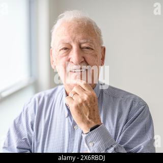 portrait of a beautiful senior 80s man Stock Photo