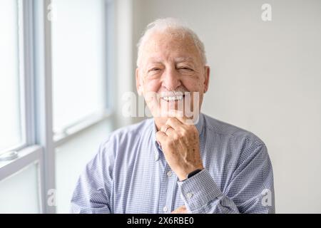 portrait of a beautiful senior 80s man Stock Photo