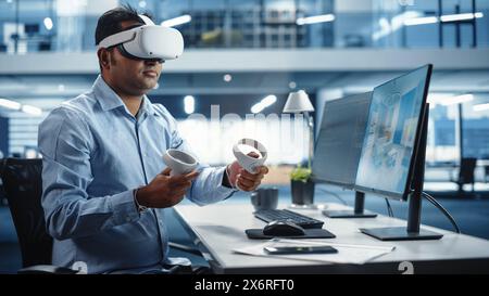 Industrial Software Developer Writing Code and Testing 3D Interior ...