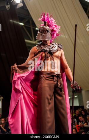 PARIS, FRANCE, male Model Showing Original Chocolate Clothing on Stage at  Chocolate Trade Show, Fashion Show Stock Photo