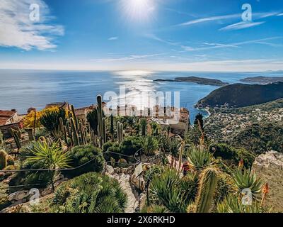 The Jardin botanique d'Eze, a botanical mountaintop garden located in Eze, on the French Riviera Stock Photo