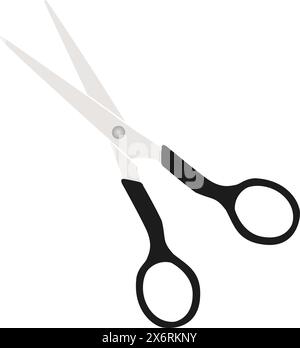 scissor icon, scissor symbol vector, scissor silver color with Black Stock Vector