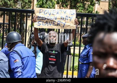 Nairobi, Kenya. 16th May, 2024. A police officer maintains law and ...