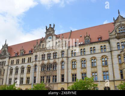 Justice center, Eike von Repgow, former Post Office building in Magdeburg, Germany Stock Photo