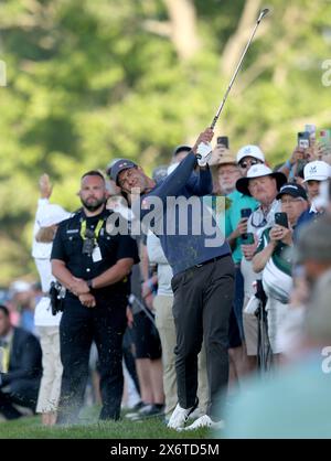 Louisville, United States. 16th May, 2024. Adam Scott from Australia hits his second shot on the tenth hole during round one of the 2024 PGA Championship at Valhalla Golf Course on Thursday, May 16, 2024 in Louisville, Kentucky. Photo by John Sommers II/UPI Credit: UPI/Alamy Live News Stock Photo