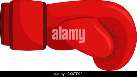 Red boxing glove side view, fight and boxing concept Stock Vector