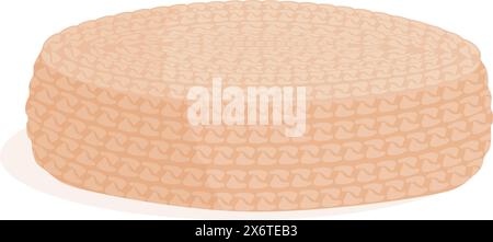 Stylish decorative handmade straw pouf, home decoration concept Stock Vector