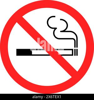 No smoking sign with cigarette, signs and restrictions concept Stock Vector