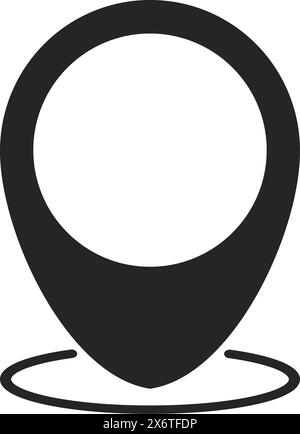 Black colored map location pin vector icon Stock Vector