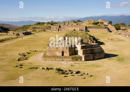 Monte Alban, Oaxaca, Mexico.  Zapotec Capital Ruins, 300A.D.-700A.D. Stock Photo