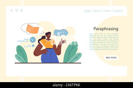 Active listening skill web banner or landing page. Attentive character ...
