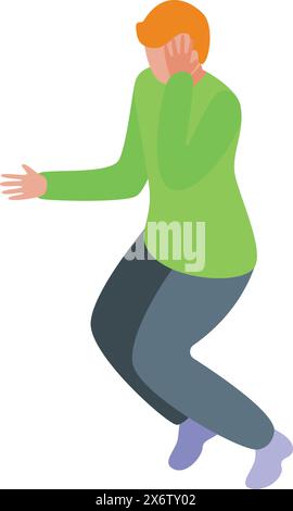 Colorful vector illustration of a man joyfully dancing by himself Stock Vector