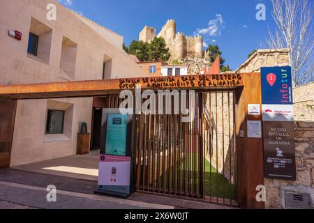 museum and tourist information office, Almansa Castle, Almansa, Albacete province, Castilla-La Mancha, Spain. Stock Photo