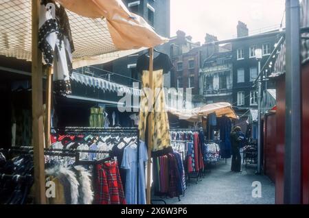 1976 archive photograph of Soho market in Newport Court, behind Sandringham Flats on Charing Cross Road. Stock Photo