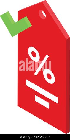 Eyecatching 3d discount tag with a green check mark, symbolizing savings and deals Stock Vector
