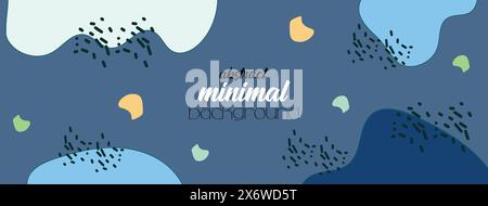 Minimal Hand Drawn Abstract Banner Background Design Natural and Floral Line Art. Hand Drawn Geometric Pattern Organic Shape Memphis Style Background Stock Vector