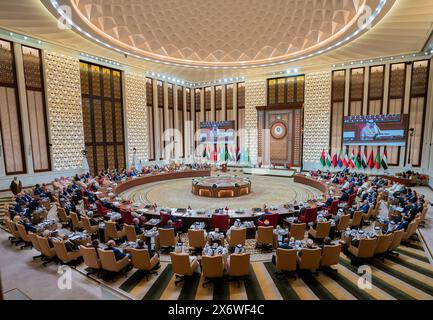 Manama, Bahrain. 16th May, 2024. The 33rd Arab League Summit meets in Manama, Bahrain, on Thursday, May 16, 2024. Photo by Bahrain News Agency/UPI Credit: UPI/Alamy Live News Stock Photo