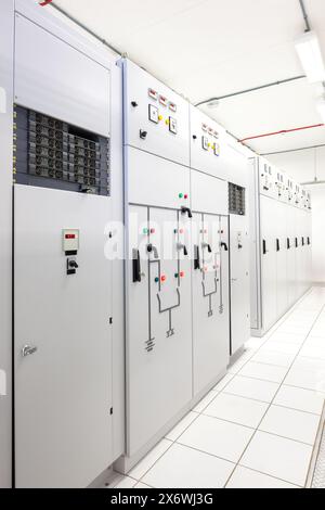 View of Electrical switchgear, Industrial electrical switch panel. Equipments ...