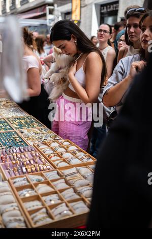 El Rastro in La Latina, Madrid's oldest and most iconic street market, Spain Stock Photo