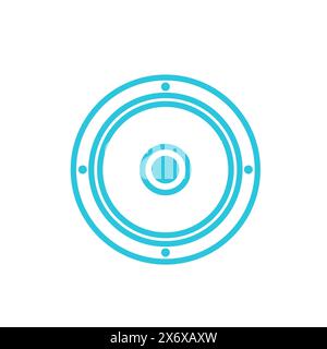 Bass car speaker icon. Isolated on white background. From blue icon set. Stock Vector