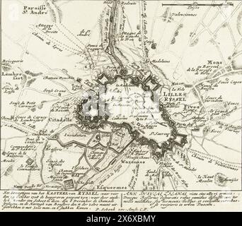 Map of the siege of Lille, 1708, Seizing Ryssel, transferred by treaty ...