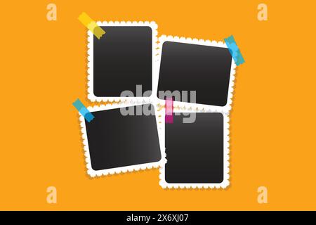 photo frames on white background design Stock Vector