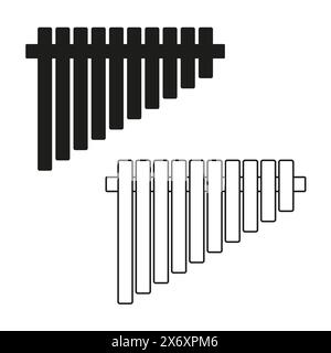 Pan flute icon. Traditional wind instrument Vector illustration. Stock Vector