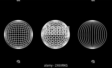 3D wireframe models of objects Network line. Geometric shapes ...