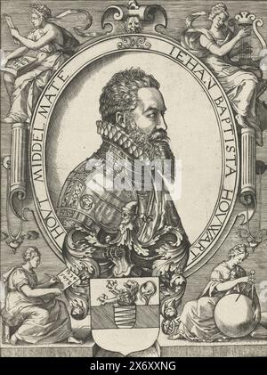 Portrait of Jan Baptist Houwaert. Bust portrait in oval from the 